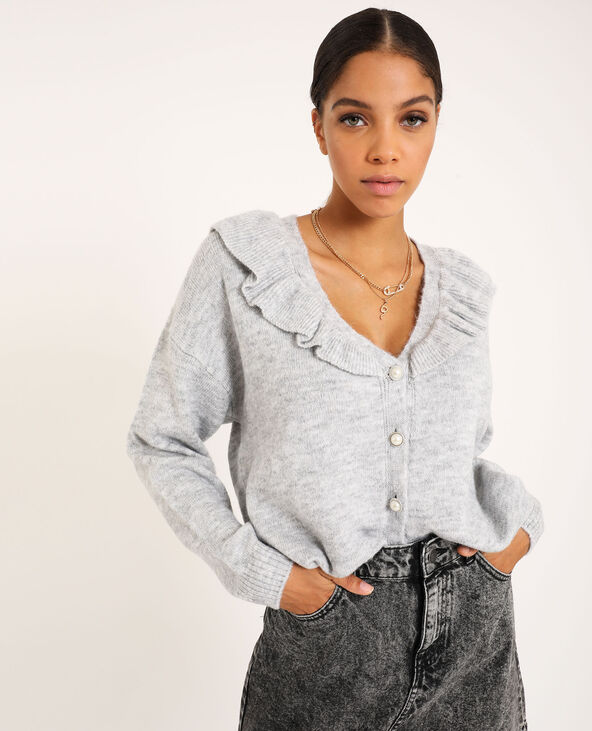 Gilet à volants gris - Pimkie