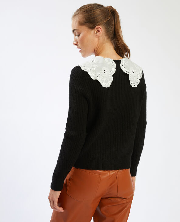 Pull à col claudine crochet noir - Pimkie