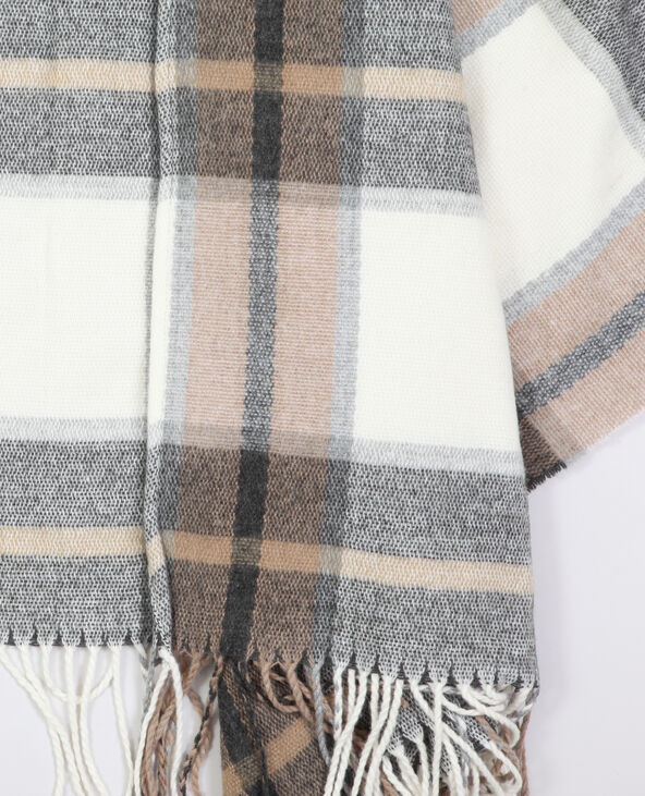 Poncho à franges blanc - Pimkie