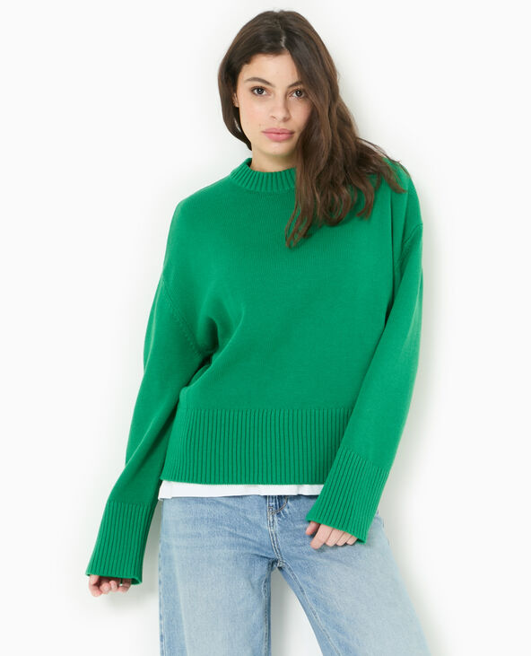 Pull oversize avec grands bord-côtes vert - Pimkie