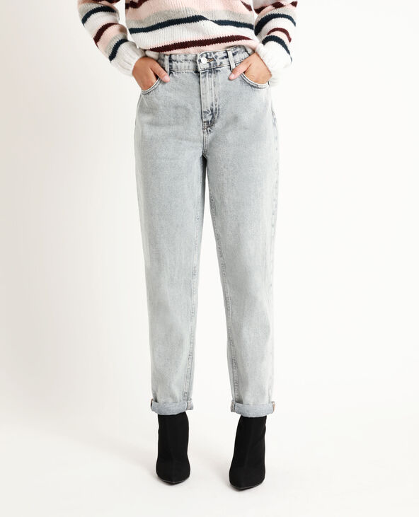 Jean straight mid waist Jean stoned - Pimkie
