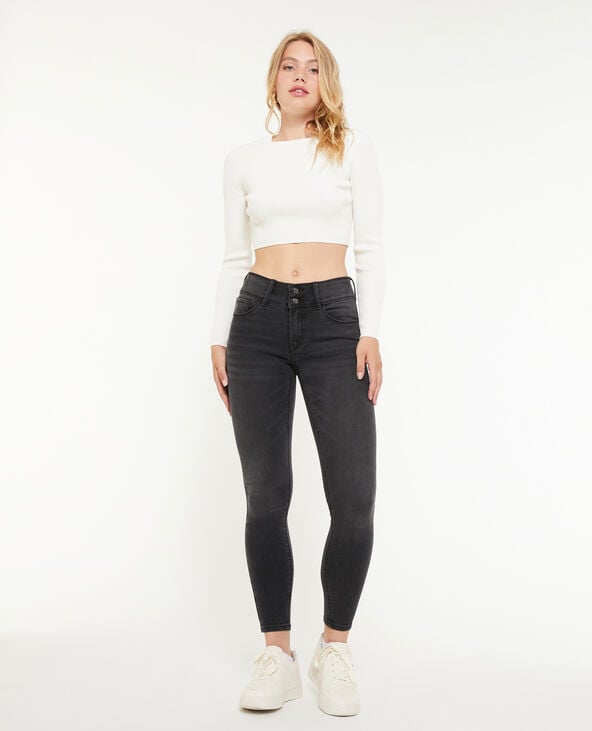 Jean skinny push up avec double bouton noir - Pimkie