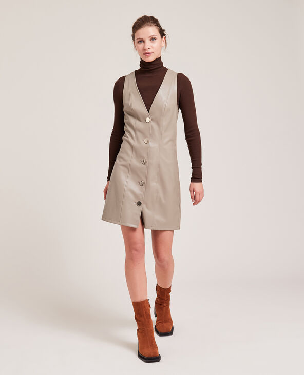 Robe simili cuir beige outlet