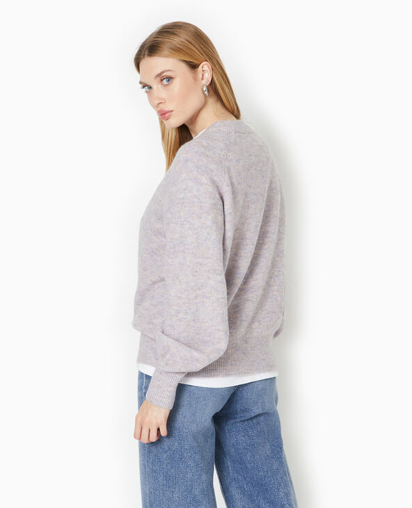 Pull oversize col rond manches raglans lilas - Pimkie