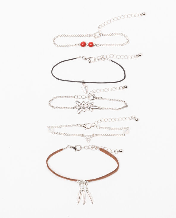 Lot de 5 bracelets argenté - Pimkie