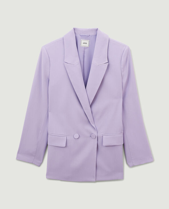 Veste blazer oversize en toile fluide lilas - Pimkie