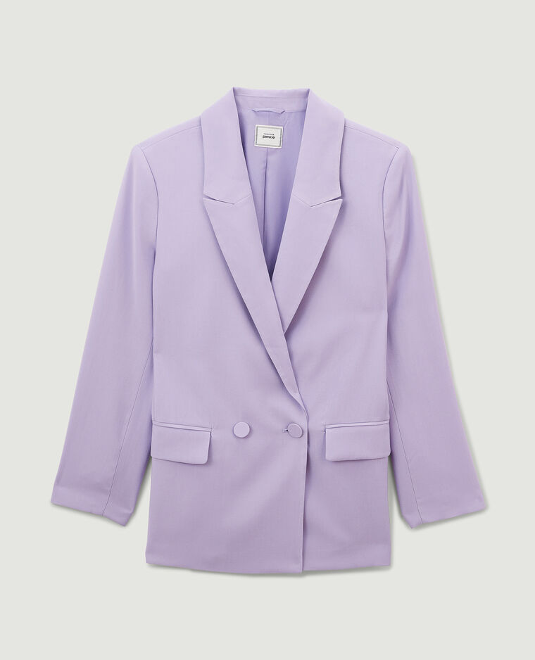 Veste blazer oversize en toile fluide lilas - Pimkie