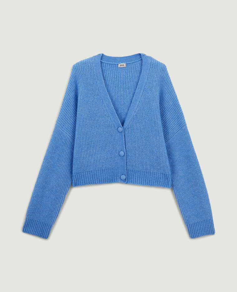 Gilet court en maille bleu - Pimkie