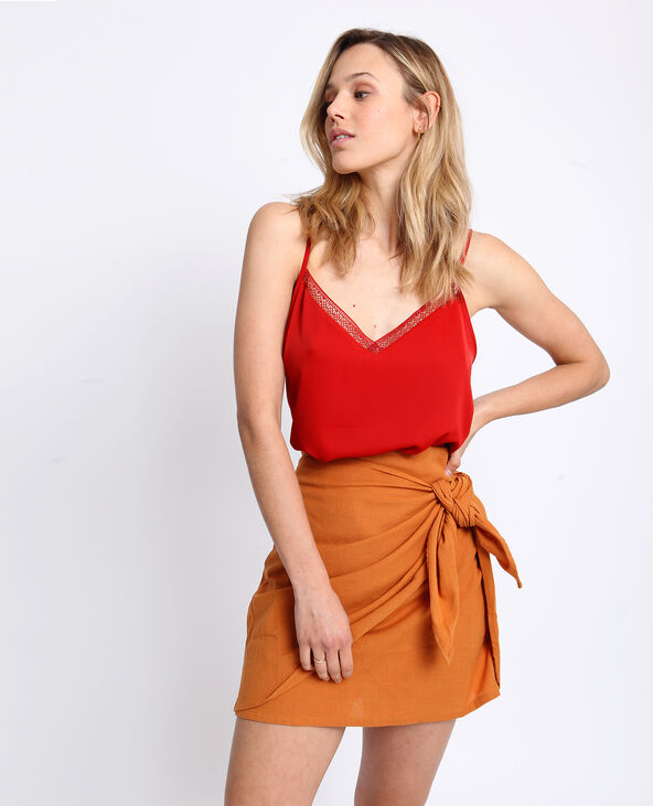 Top à fines bretelles rouge - Pimkie