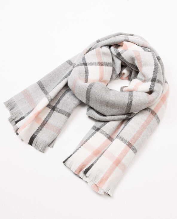 Echape plaid à carreaux gris foncé - Pimkie