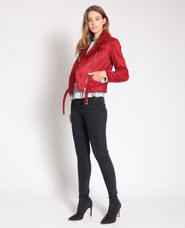 Veste perfecto suédine rouge - Pimkie