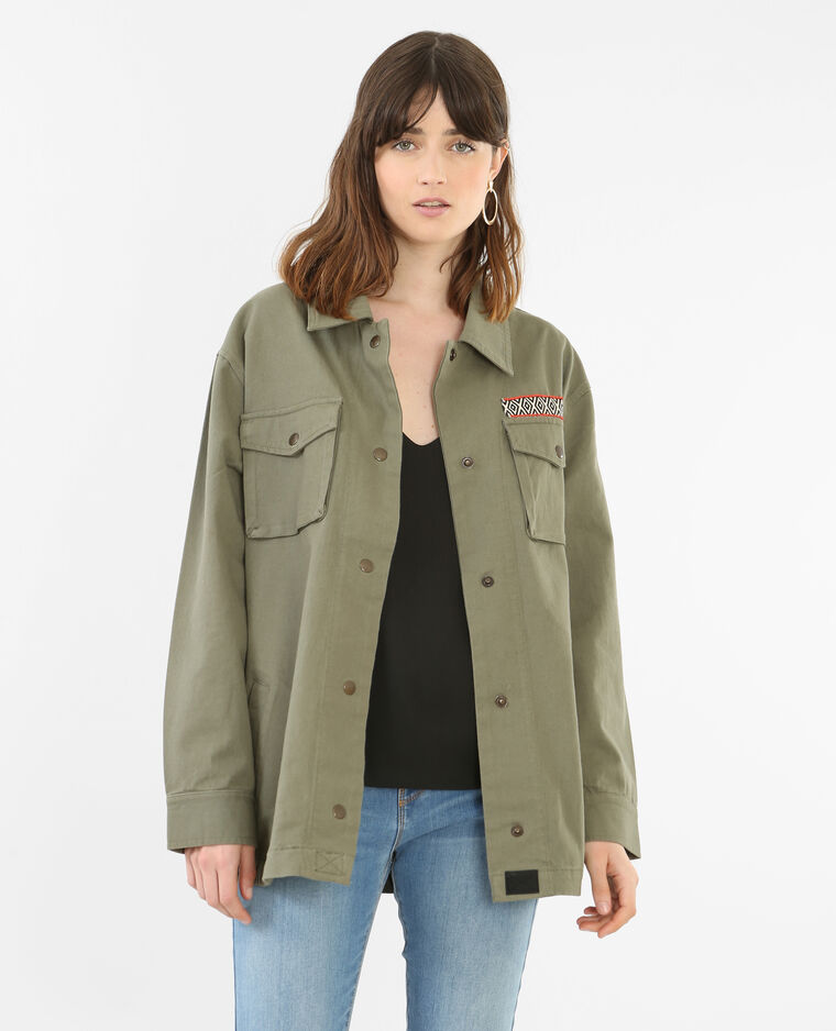 Veste longue ethnique vert kaki - Pimkie