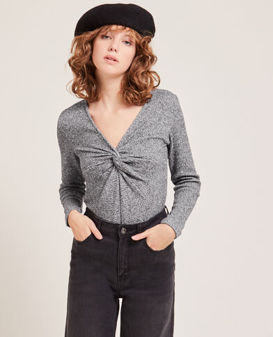 T-shirt manches longues toucher doux gris clair - Pimkie