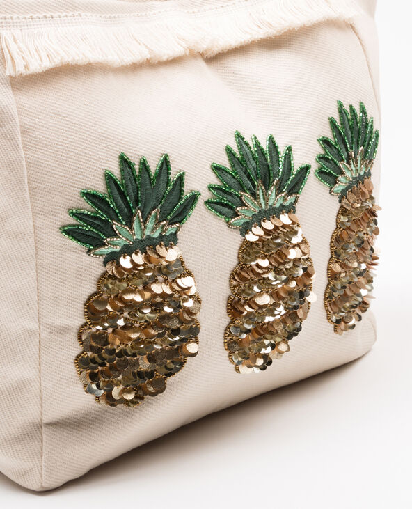 Grand cabas ananas écru - Pimkie