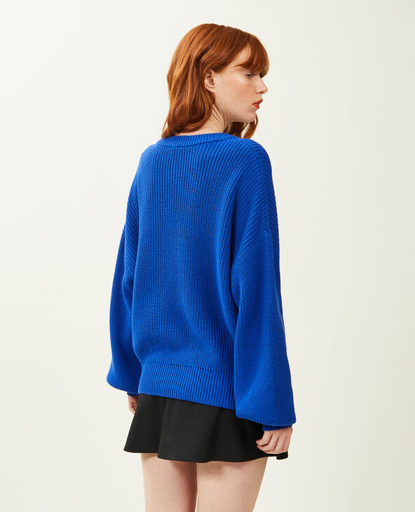 Pull col rond bleu électrique - Pimkie