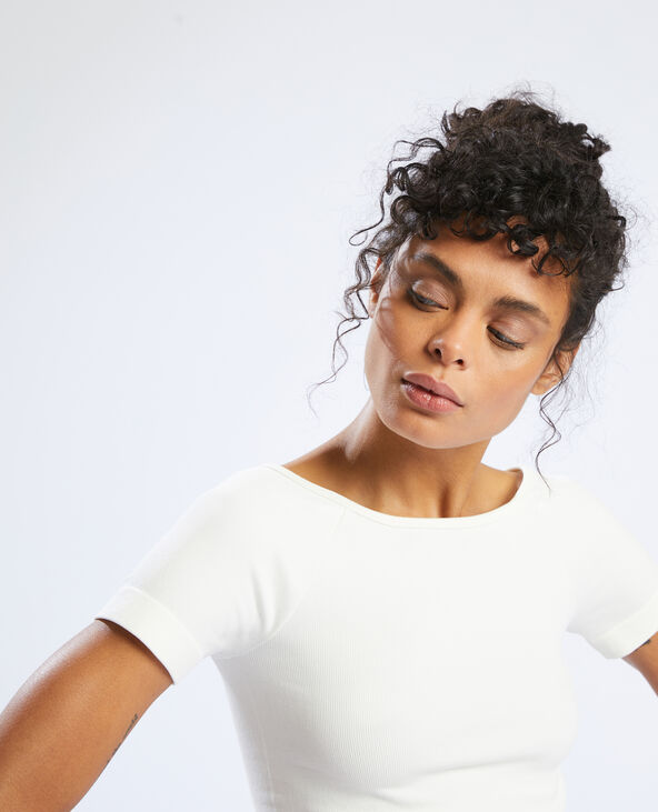 Cropped top sans couture blanc - Pimkie