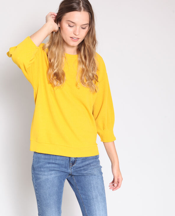 Sweat à manches bouffantes jaune ocre - Pimkie