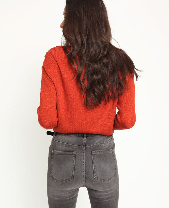 Pull boutonné bordeaux - Pimkie
