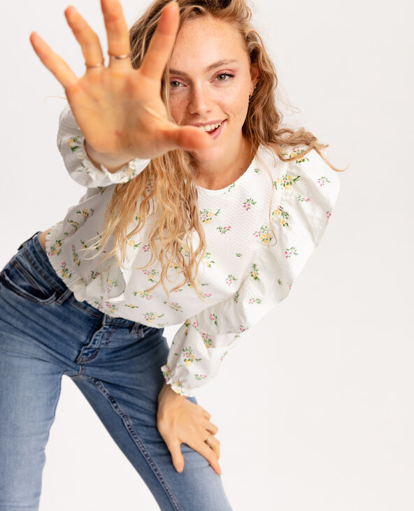 Top à volants blanc - Pimkie