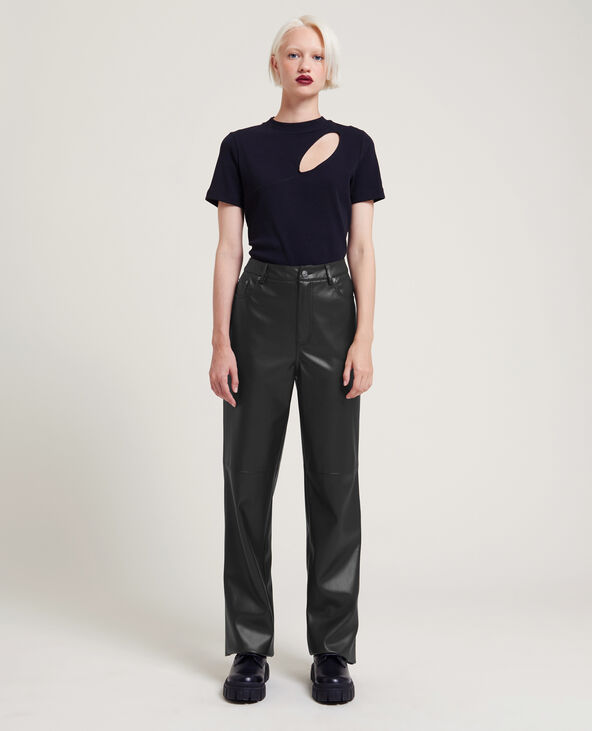 Pantalon droit en simili cuir SMALL noir - Pimkie