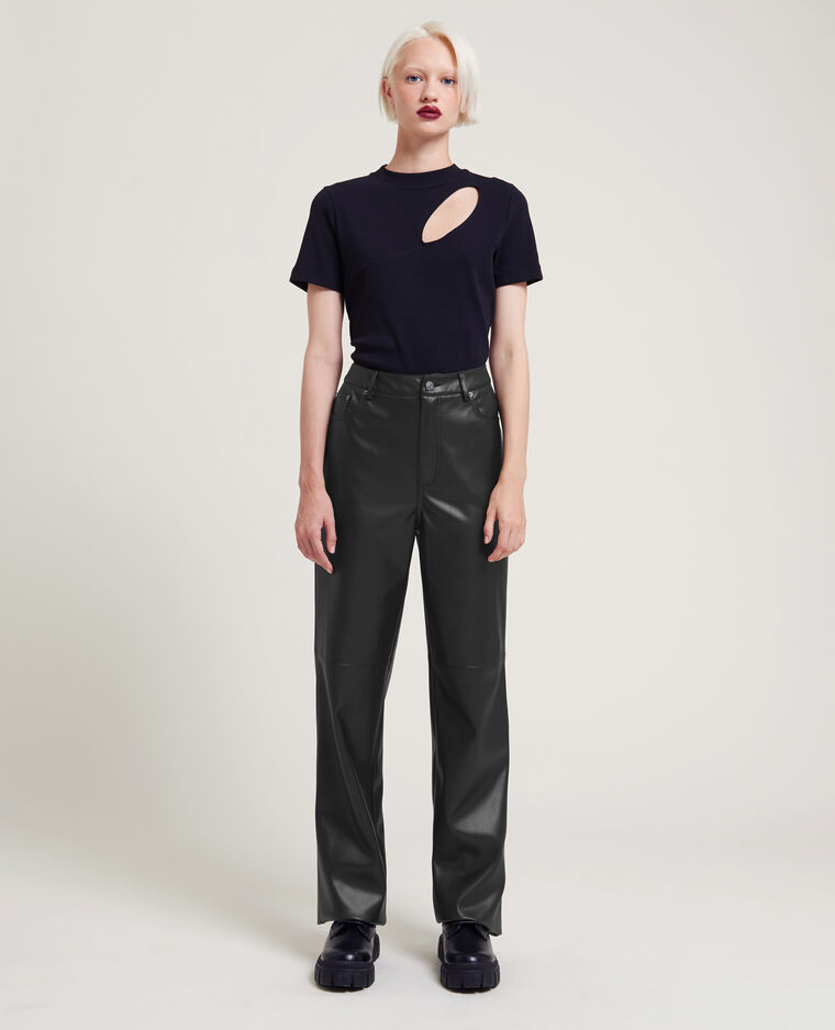Pantalon droit en simili cuir SMALL noir - Pimkie