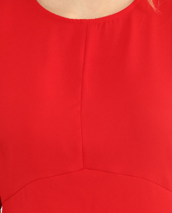 Robe fluide à basque rouge - Pimkie