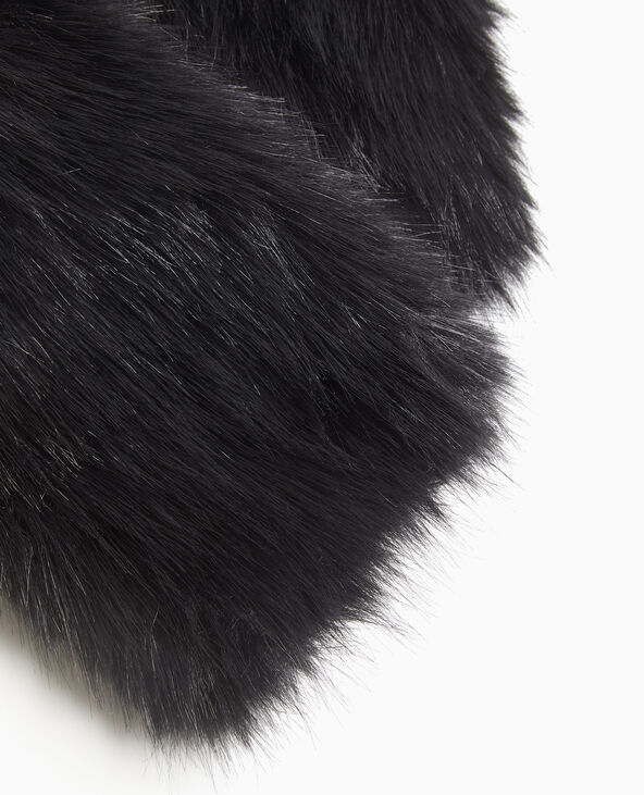 Mitaines en fausse fourrure noir - Pimkie