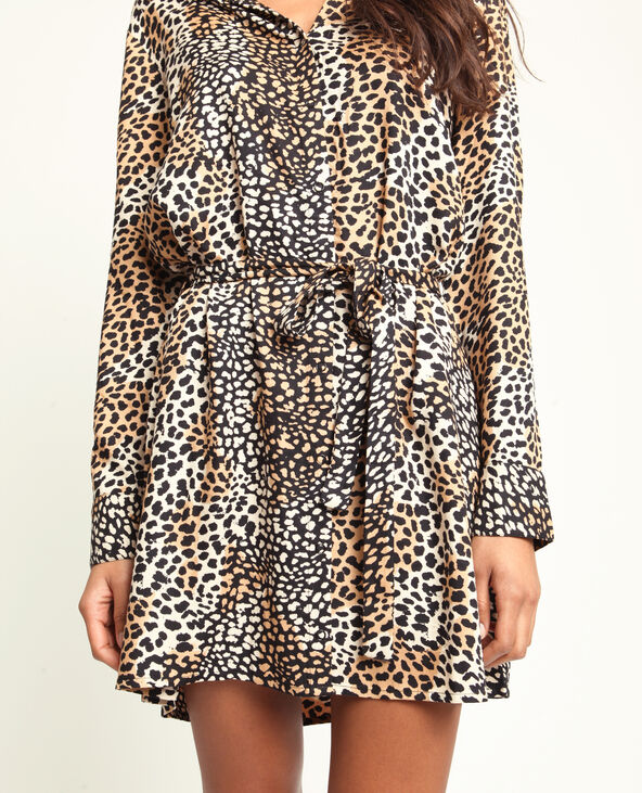 Robe chemise léopard beige - Pimkie