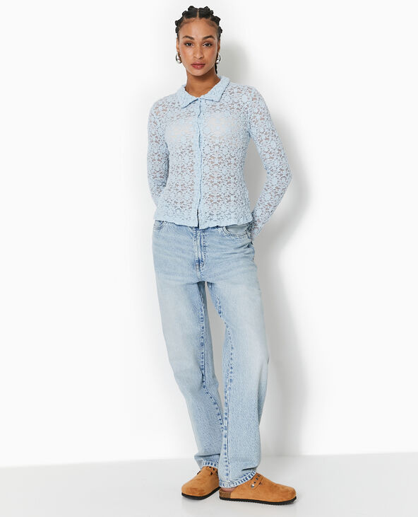Chemise en dentelle bleu clair - Pimkie