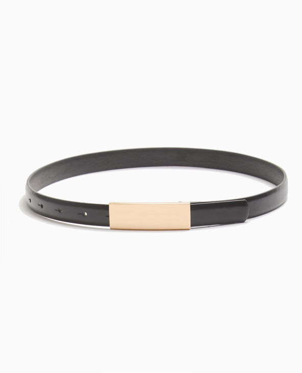 Ceinture fine avec boucle rectangulaire noir - Pimkie