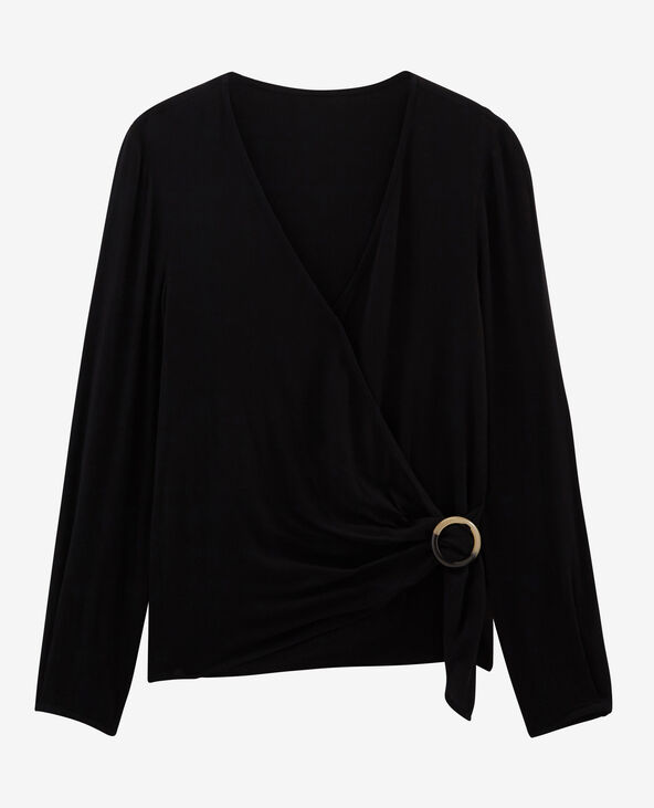 Blouse cache-cœur noir - Pimkie