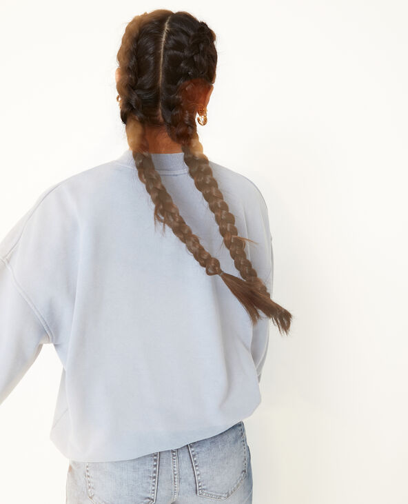 Sweat col rond avec effet délavé bleu - Pimkie