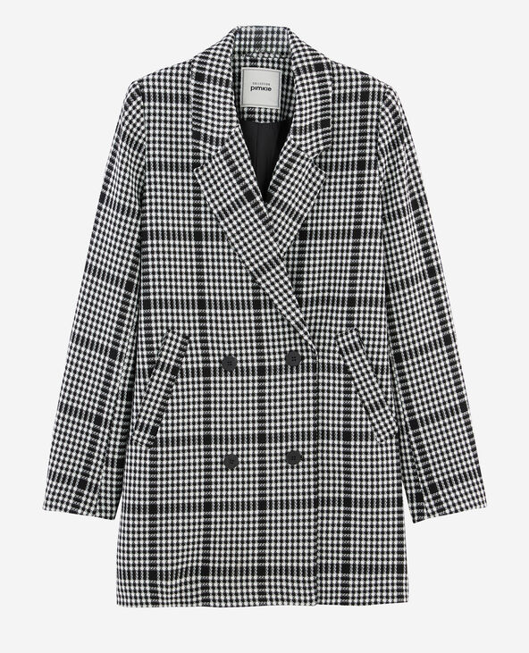 Manteau à carreaux noir - Pimkie