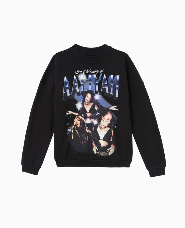Sweat col rond AALIYAH noir - Pimkie