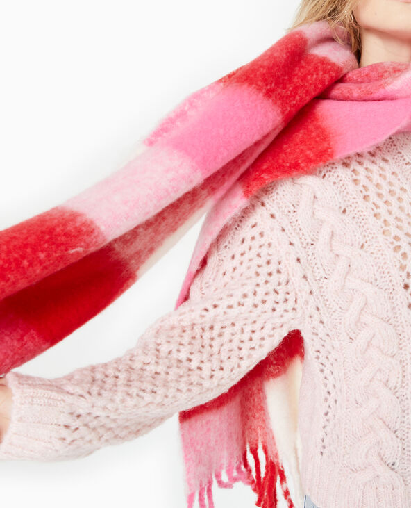 Box cadeau avec grande écharpe à carreaux rose - Pimkie