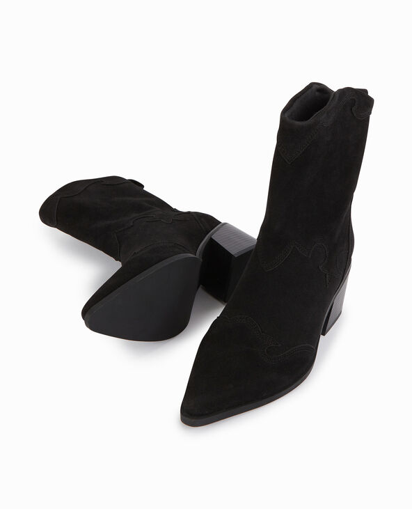 Boots santiags en suédine noir - Pimkie