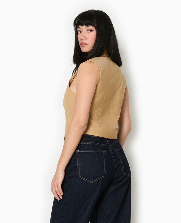Gilet de barman boutonné camel - Pimkie