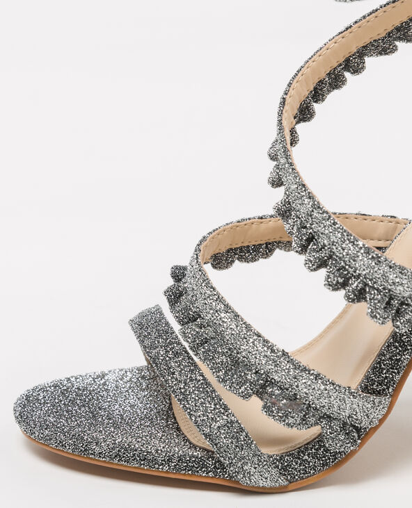 Sandales à brides pailletées argenté - Pimkie