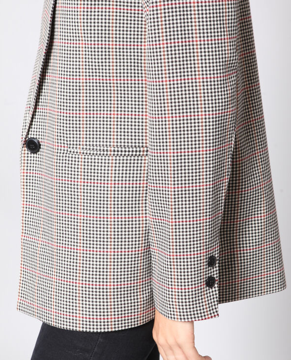 Blazer à carreaux noir - Pimkie