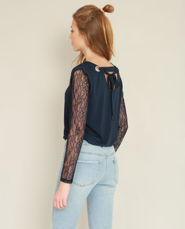 Top en dentelle bleu marine - Pimkie