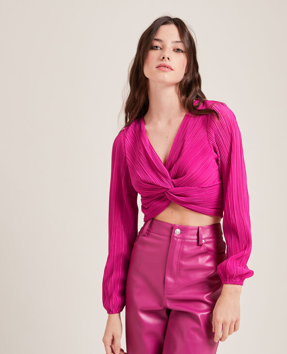 Top plissé permanent rose fuchsia - Pimkie