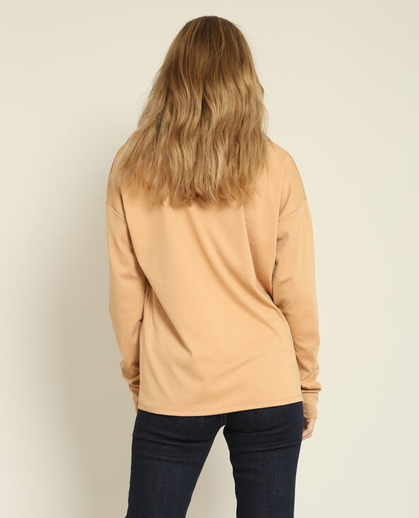 T-shirt à lacets beige - Pimkie