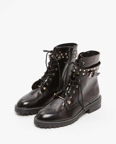 Boots rangers à brides noir - Pimkie