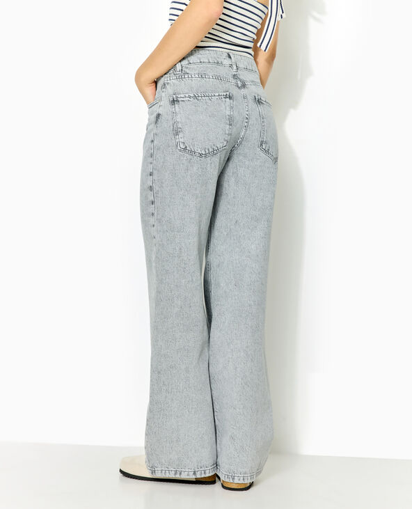 Jean wide taille croisée blanc - Pimkie