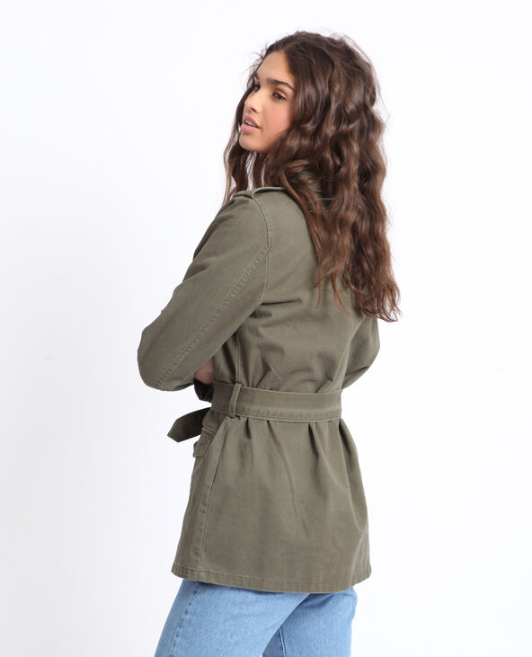 Veste army à ceinture vert kaki - Pimkie