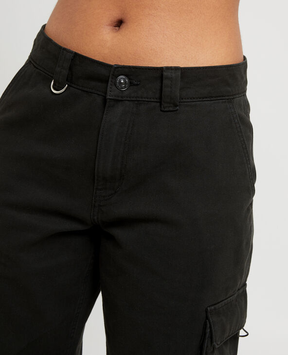Pantalon droit cargo taille basse noir - Pimkie