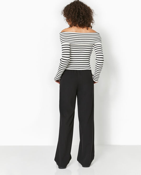 Pull maille fine encolure Bardot blanc - Pimkie