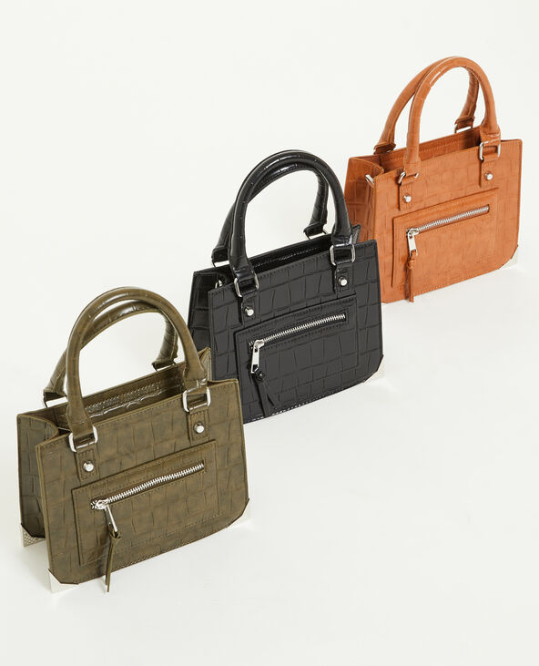Sac boxy effet croco avec chaîne camel - Pimkie