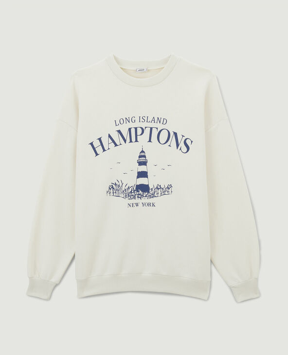 Sweat col rond oversize beige - Pimkie