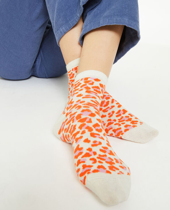Paire de chaussettes motif léopard écru - Pimkie
